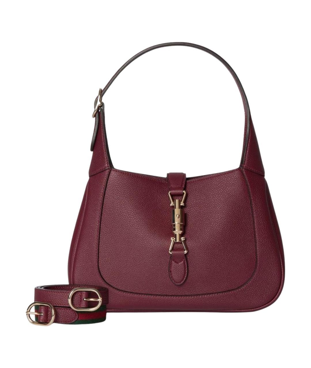 GUCCI Бордовая кожаная сумка через плечо, фото 1