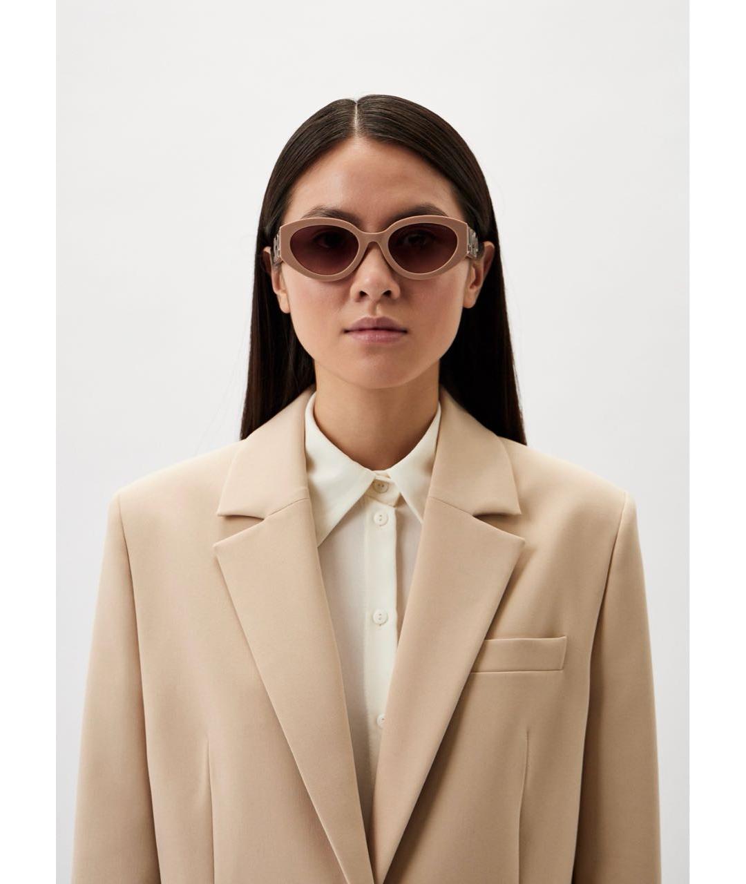 MARC BY MARC JACOBS Бежевые пластиковые солнцезащитные очки, фото 4