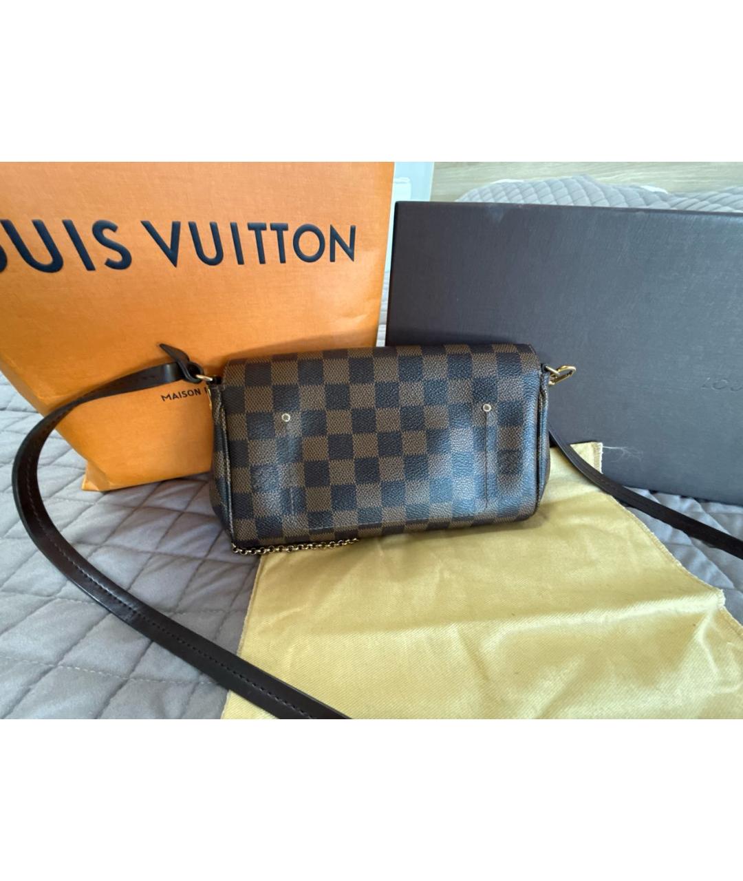 LOUIS VUITTON Коричневая кожаная сумка через плечо, фото 2