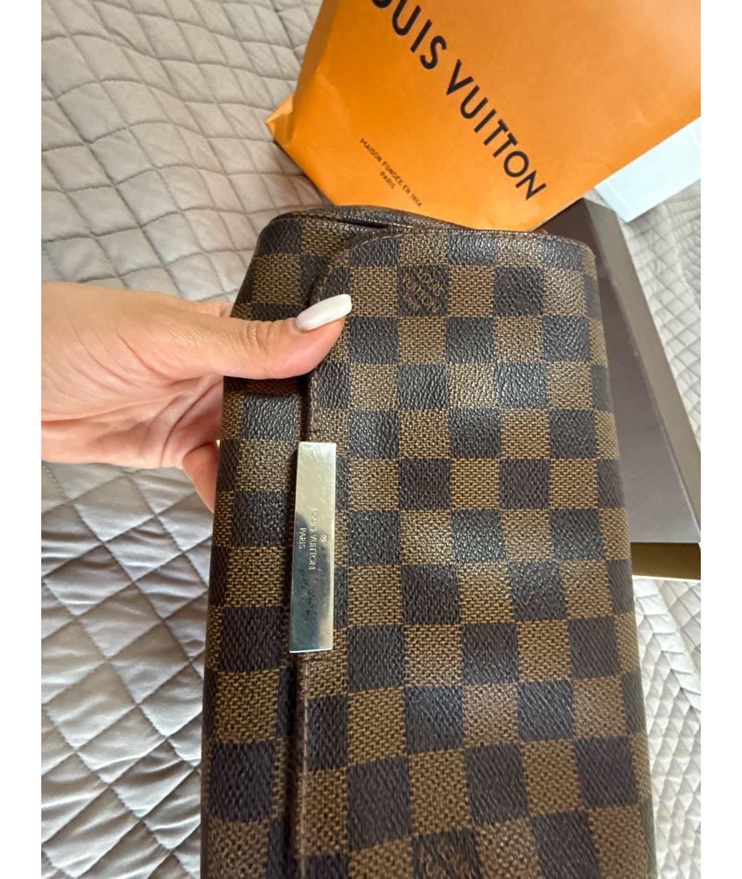 LOUIS VUITTON Коричневая кожаная сумка через плечо, фото 5