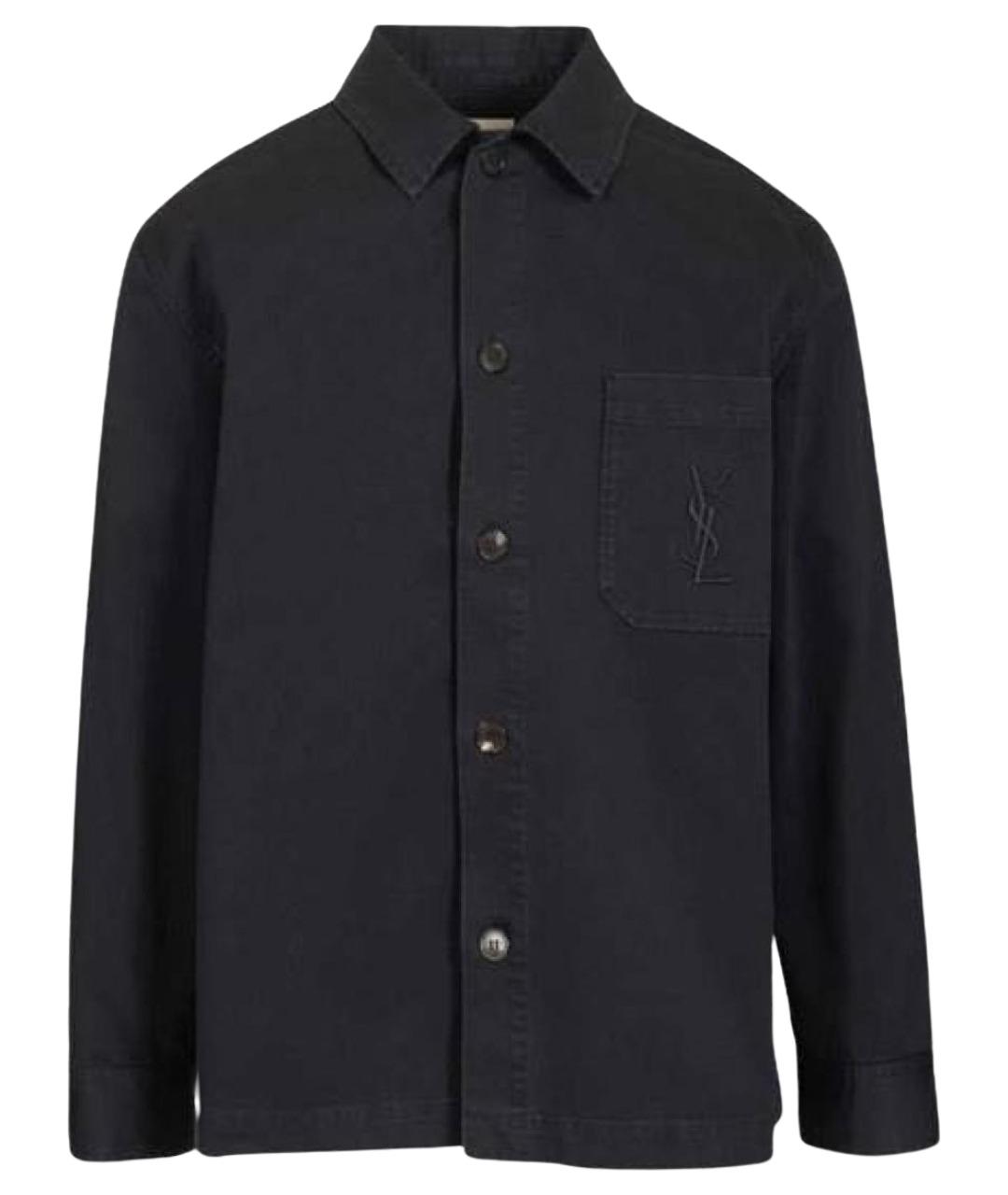 SAINT LAURENT Темно-синяя хлопковая куртка, фото 1