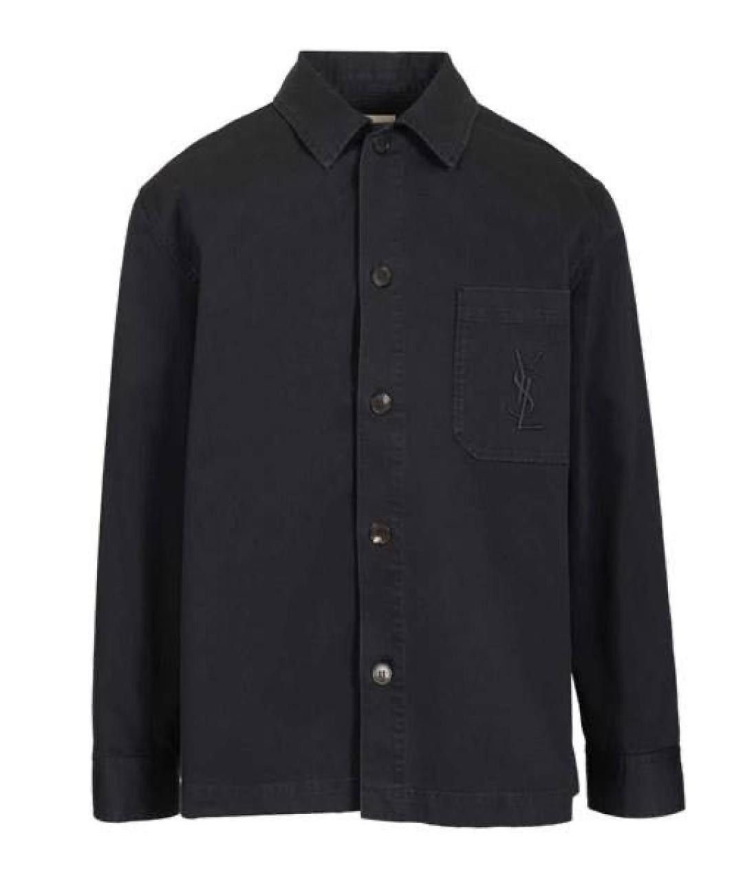 SAINT LAURENT Темно-синяя хлопковая куртка, фото 9