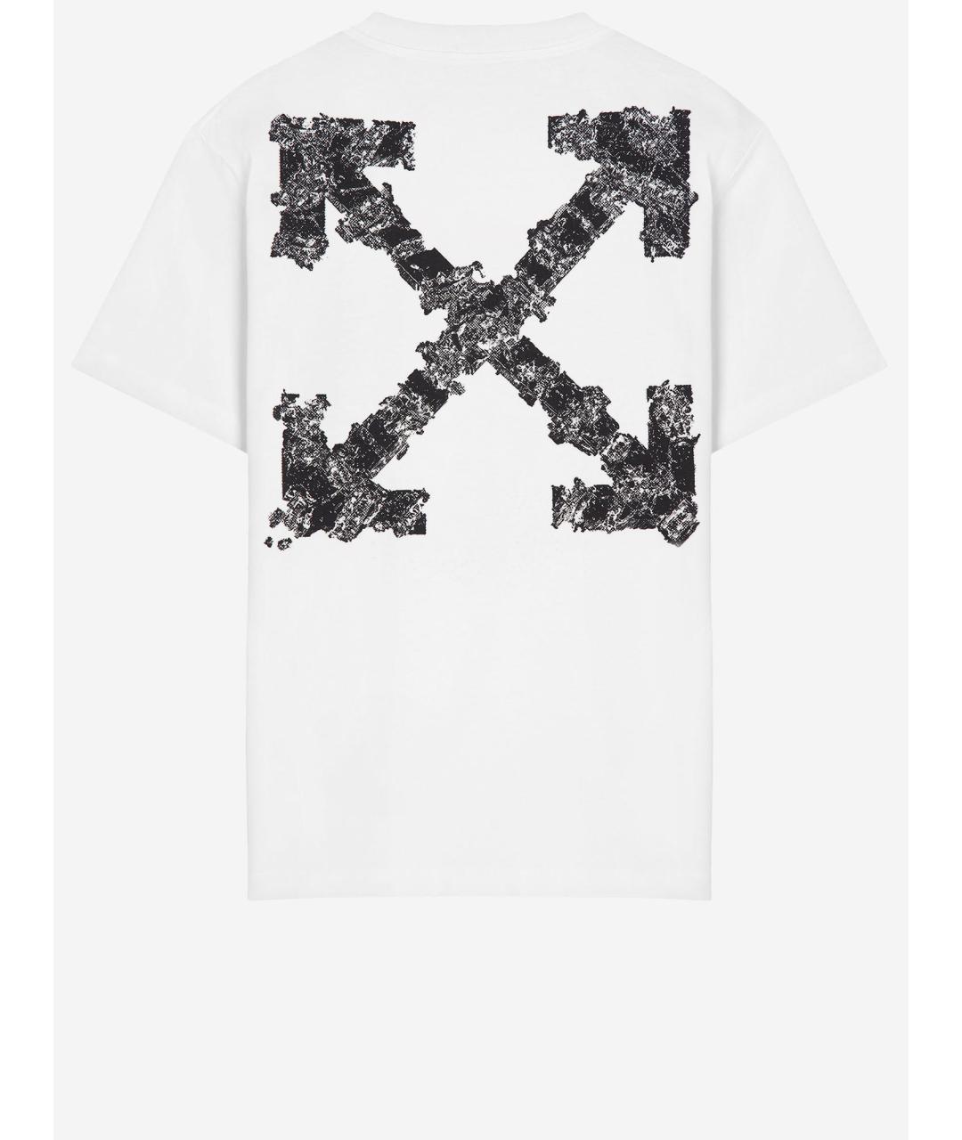 OFF-WHITE Белая хлопковая футболка, фото 2