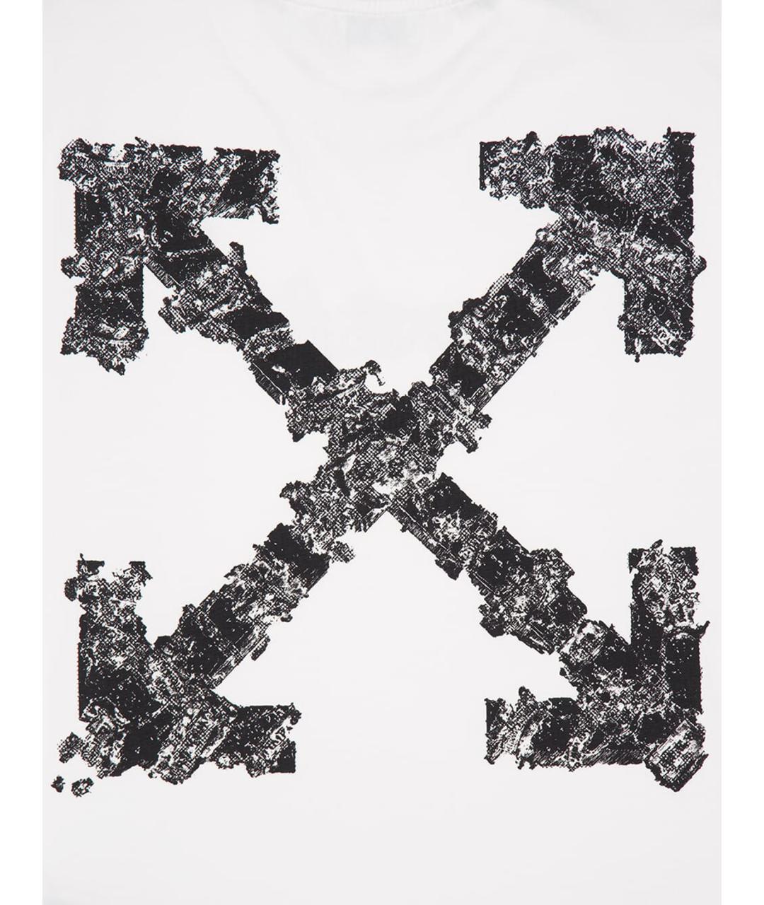 OFF-WHITE Белая хлопковая футболка, фото 3