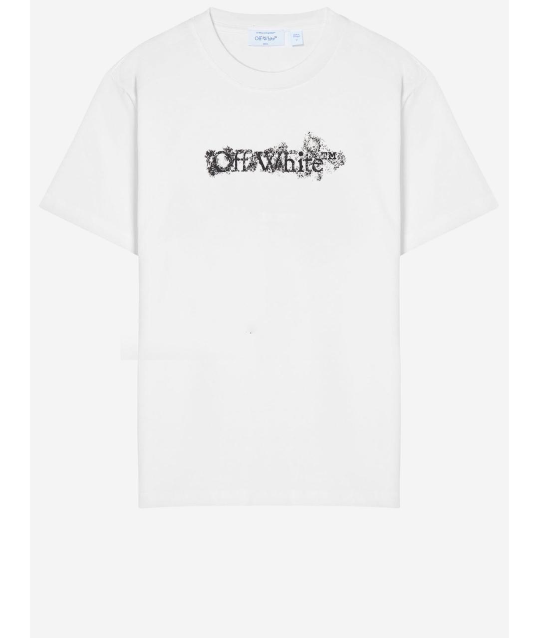 OFF-WHITE Белая хлопковая футболка, фото 4