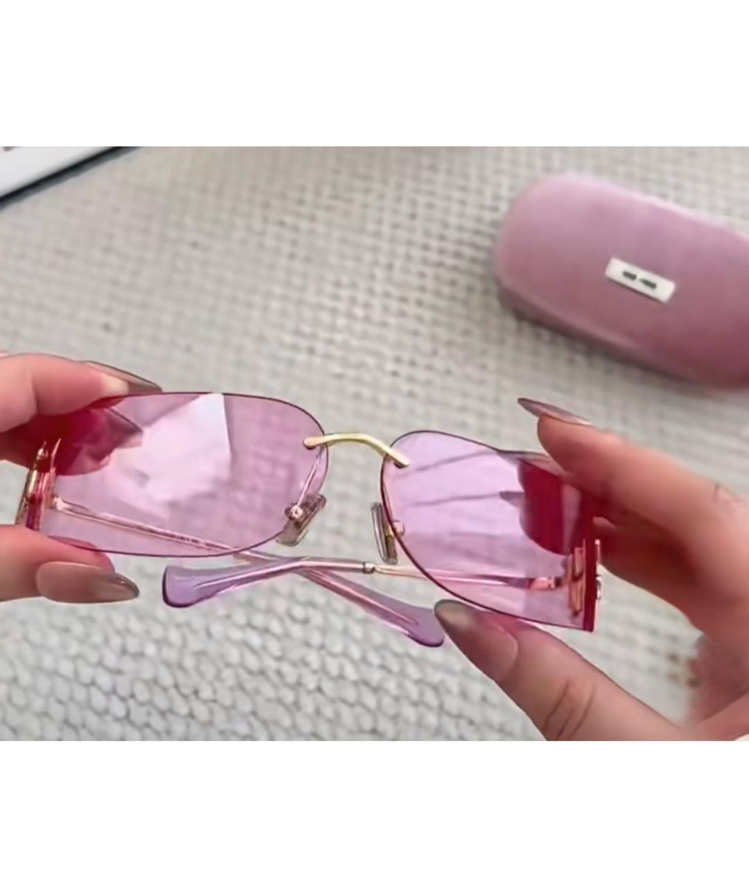 MIU MIU Розовые солнцезащитные очки, фото 4