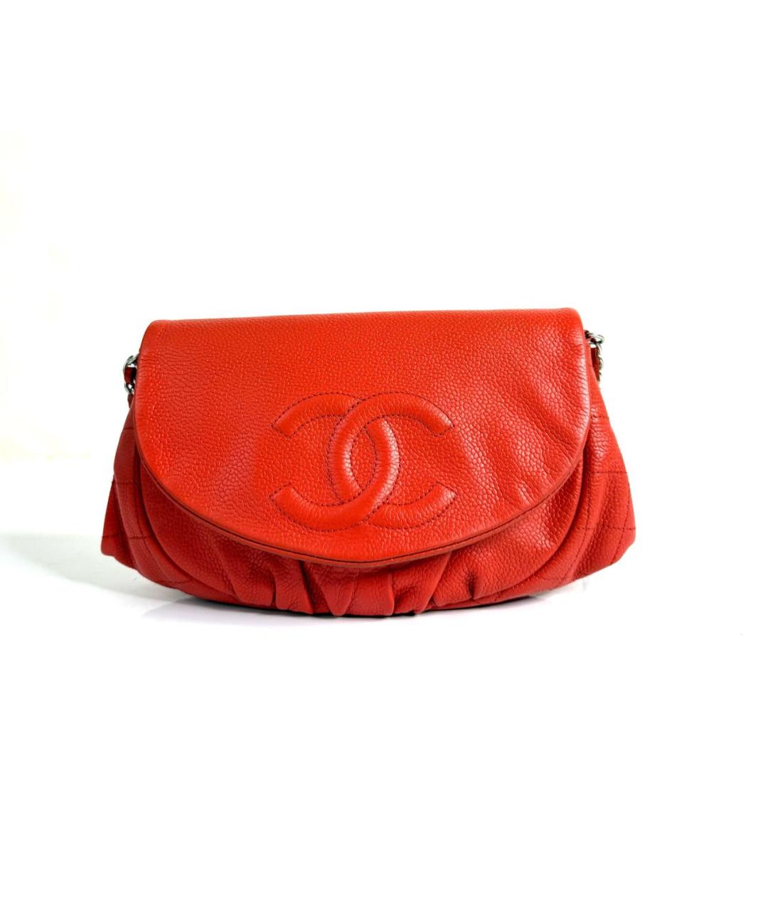 CHANEL Оранжевая кожаная сумка через плечо, фото 3