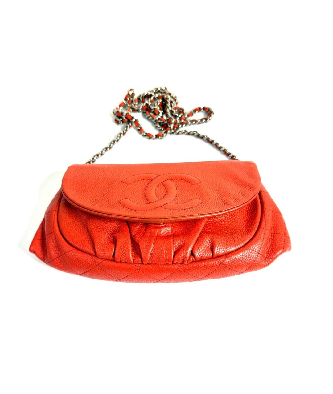 CHANEL Оранжевая кожаная сумка через плечо, фото 4