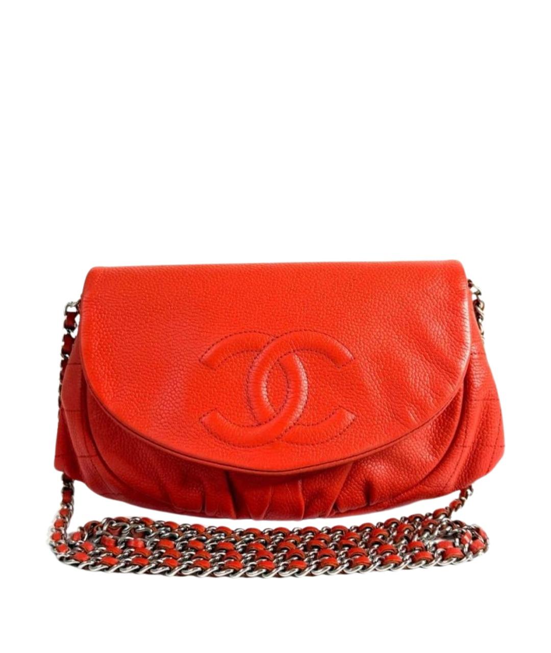 CHANEL Оранжевая кожаная сумка через плечо, фото 1