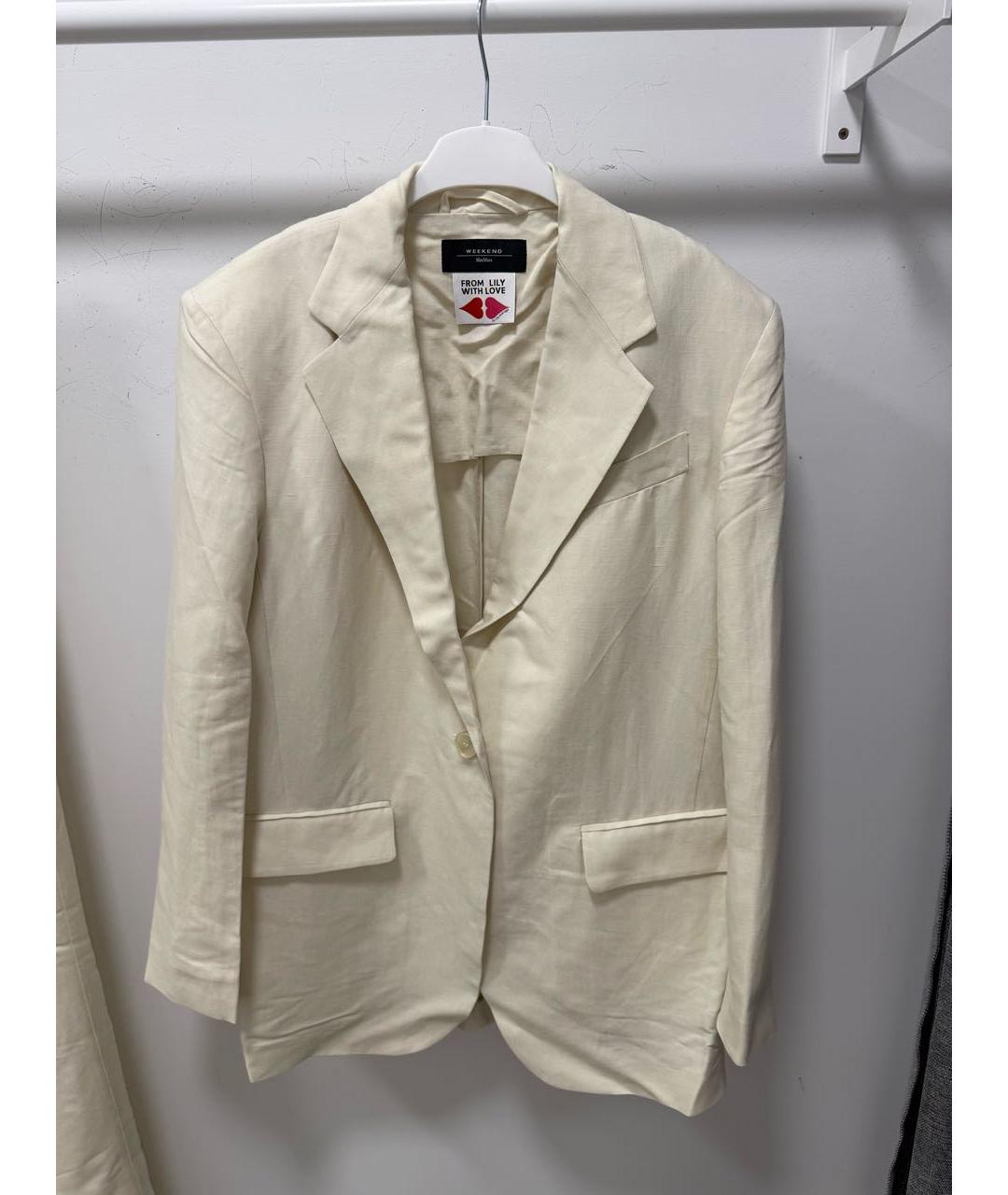 WEEKEND MAX MARA Бежевый вискозный костюм с брюками, фото 9