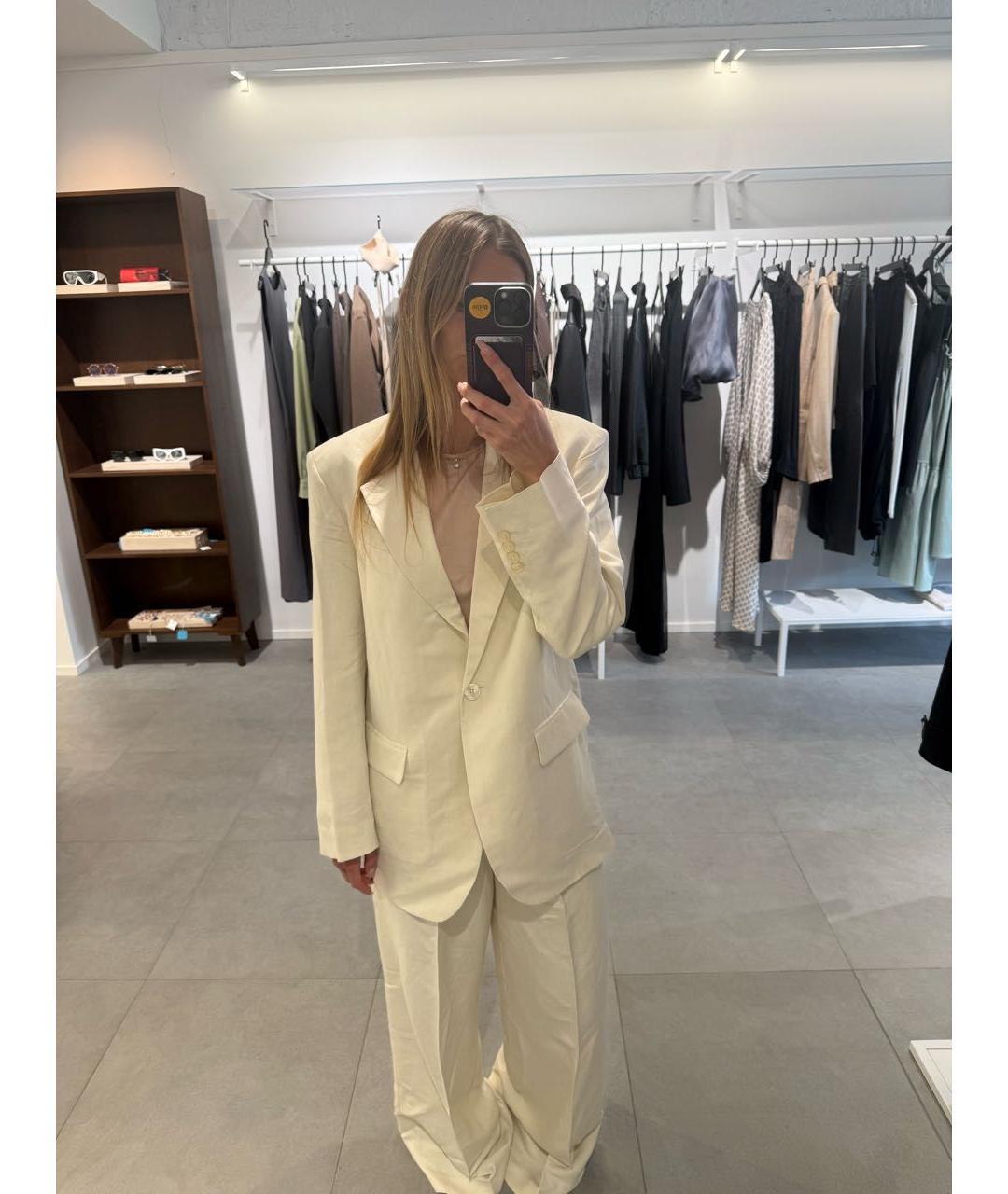 WEEKEND MAX MARA Бежевый вискозный костюм с брюками, фото 6