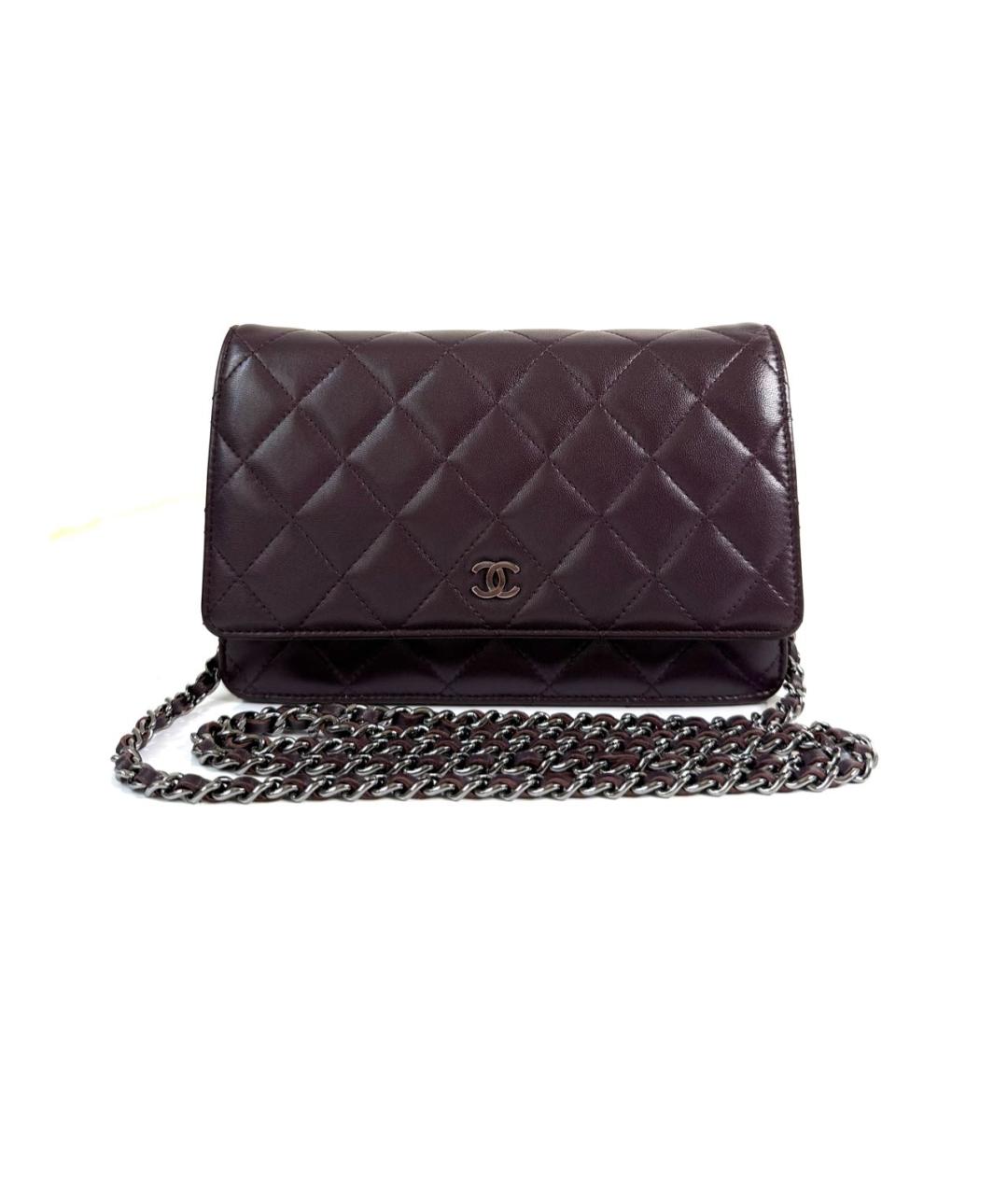 CHANEL Фиолетовая кожаная сумка через плечо, фото 9