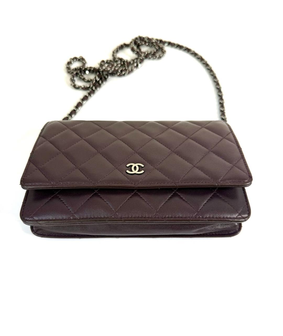 CHANEL Фиолетовая кожаная сумка через плечо, фото 3