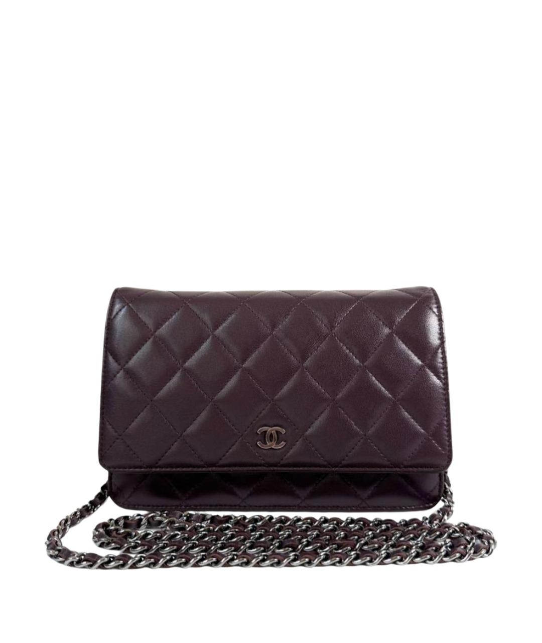 CHANEL Фиолетовая кожаная сумка через плечо, фото 1
