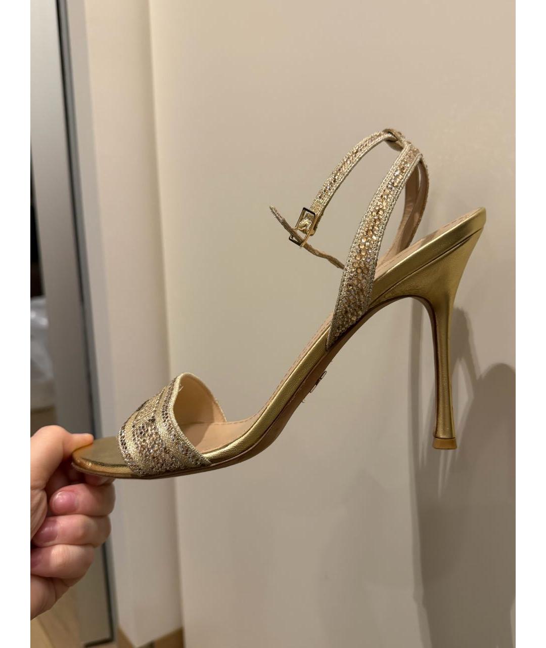 CHRISTIAN DIOR Золотые босоножки, фото 8