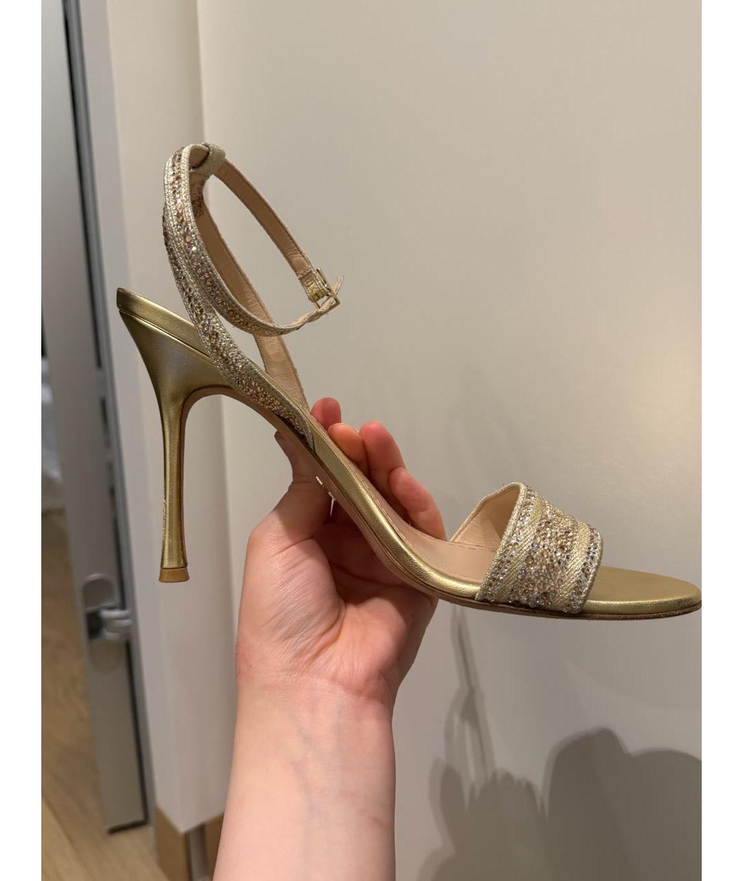 CHRISTIAN DIOR Золотые босоножки, фото 6