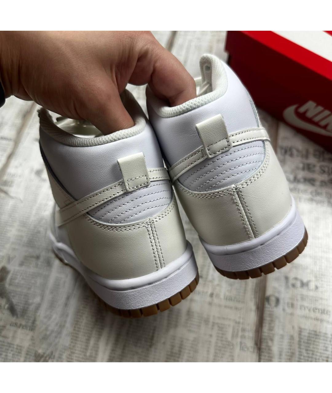 NIKE Белые кожаные кроссовки, фото 4