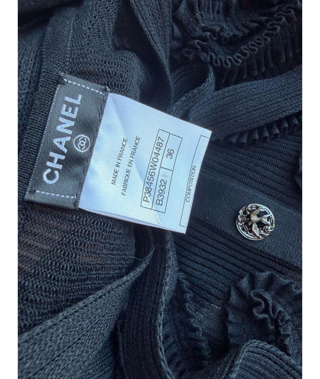 CHANEL Черное хлопковое повседневное платье, фото 5