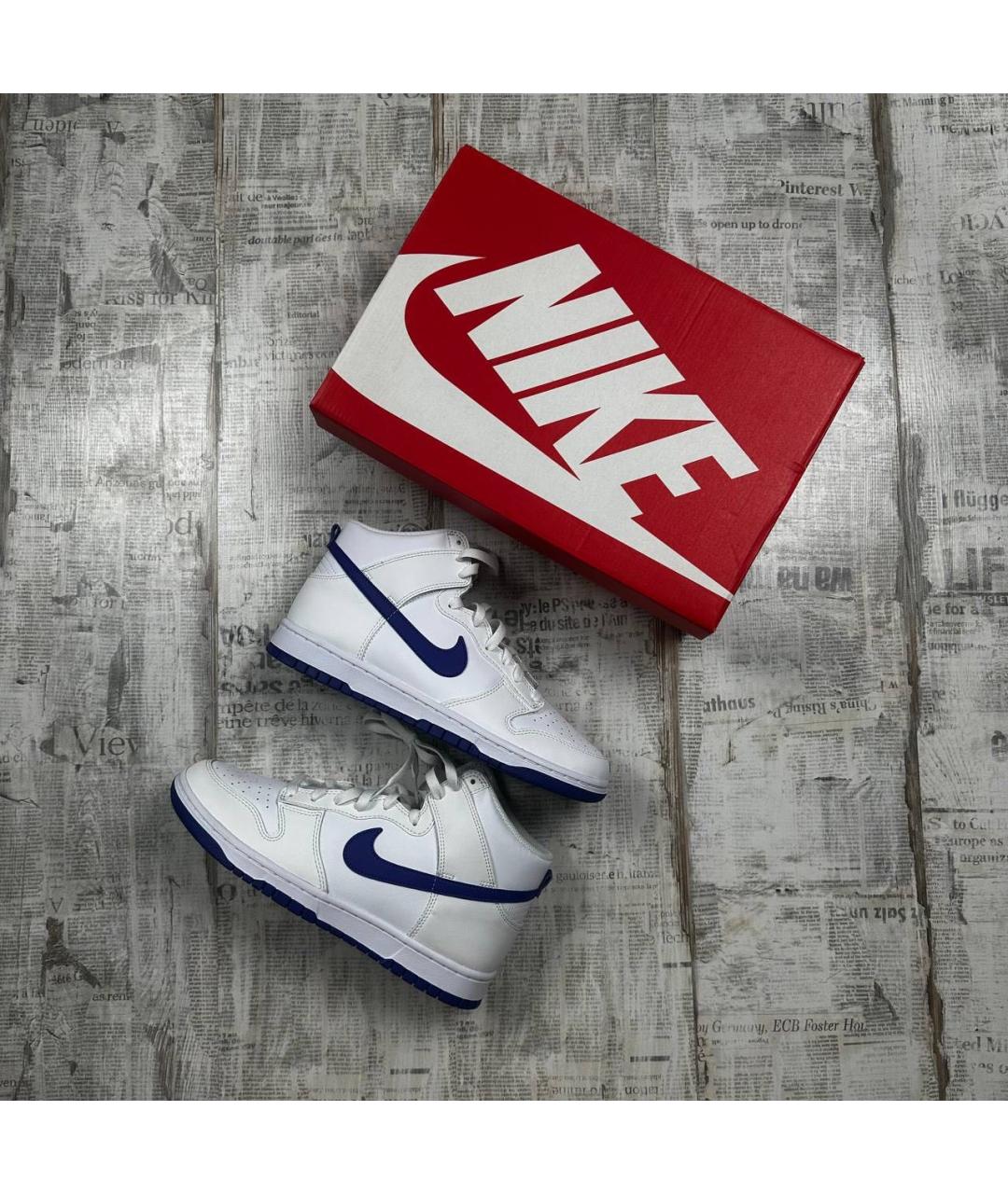 NIKE Белые кожаные высокие кроссовки / кеды, фото 2