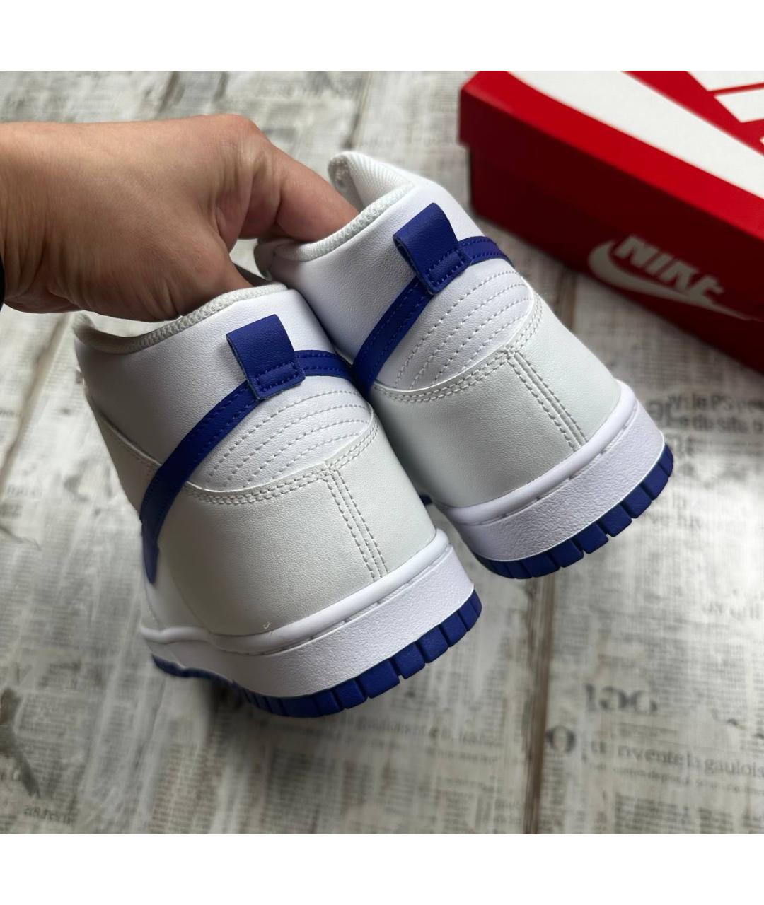 NIKE Белые кожаные высокие кроссовки / кеды, фото 4