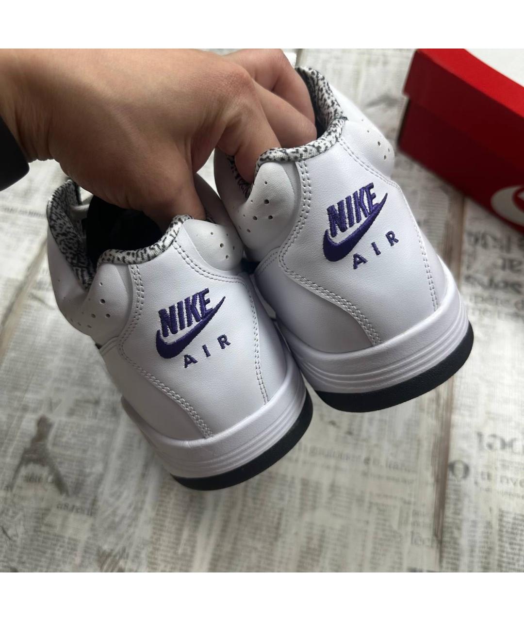 NIKE Белые кожаные высокие кроссовки / кеды, фото 4