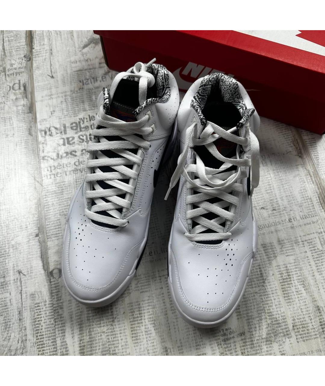 NIKE Белые кожаные высокие кроссовки / кеды, фото 3