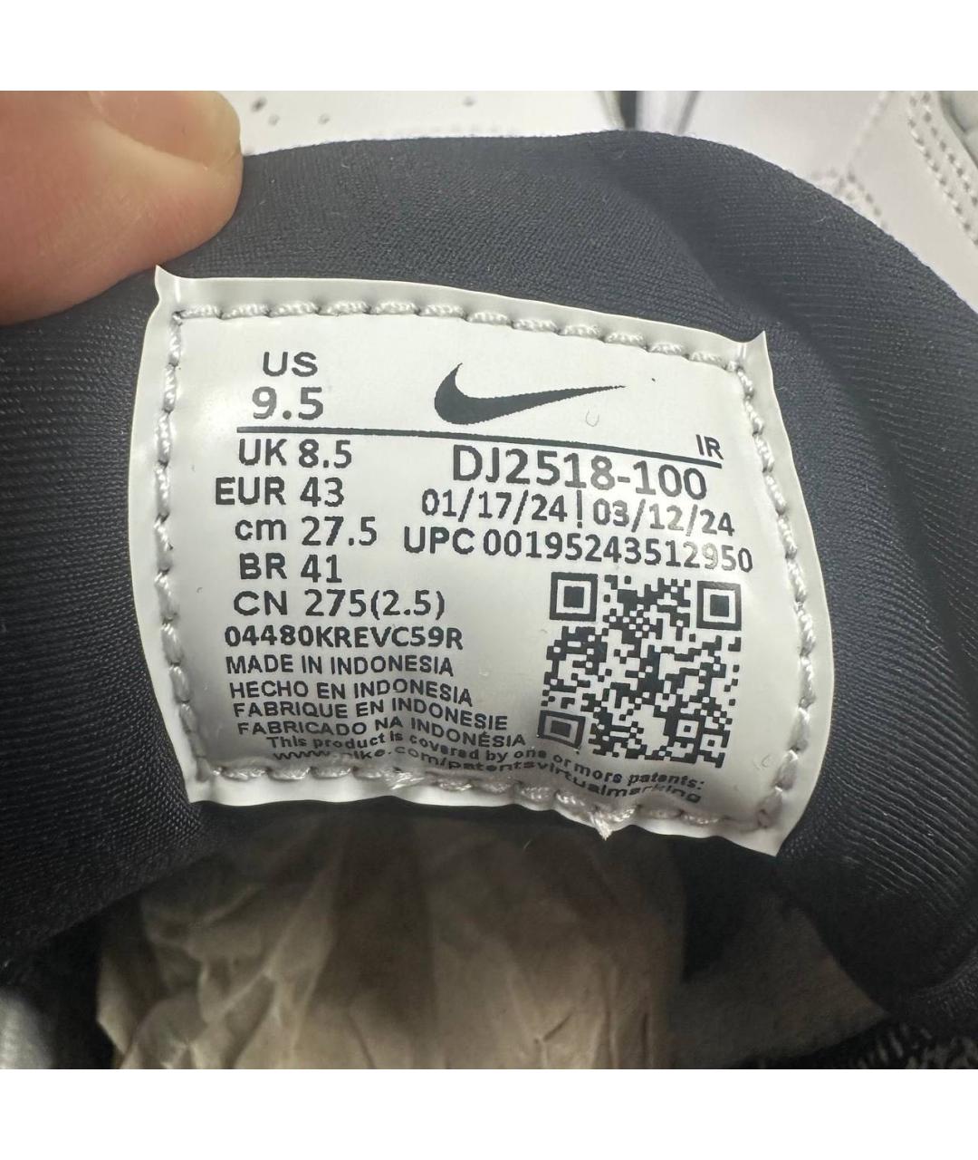 NIKE Белые кожаные высокие кроссовки / кеды, фото 5