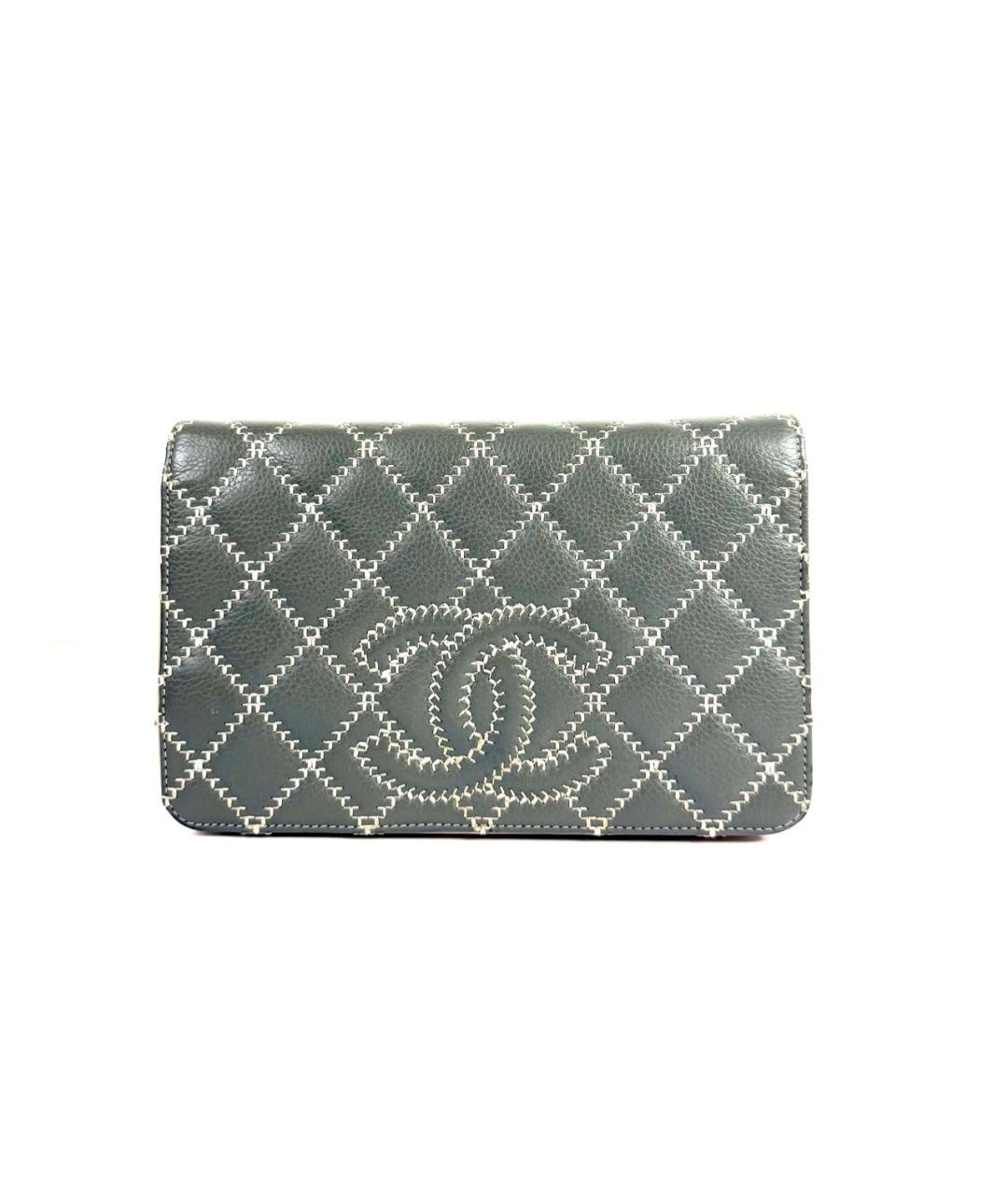 CHANEL Серая кожаная сумка через плечо, фото 2
