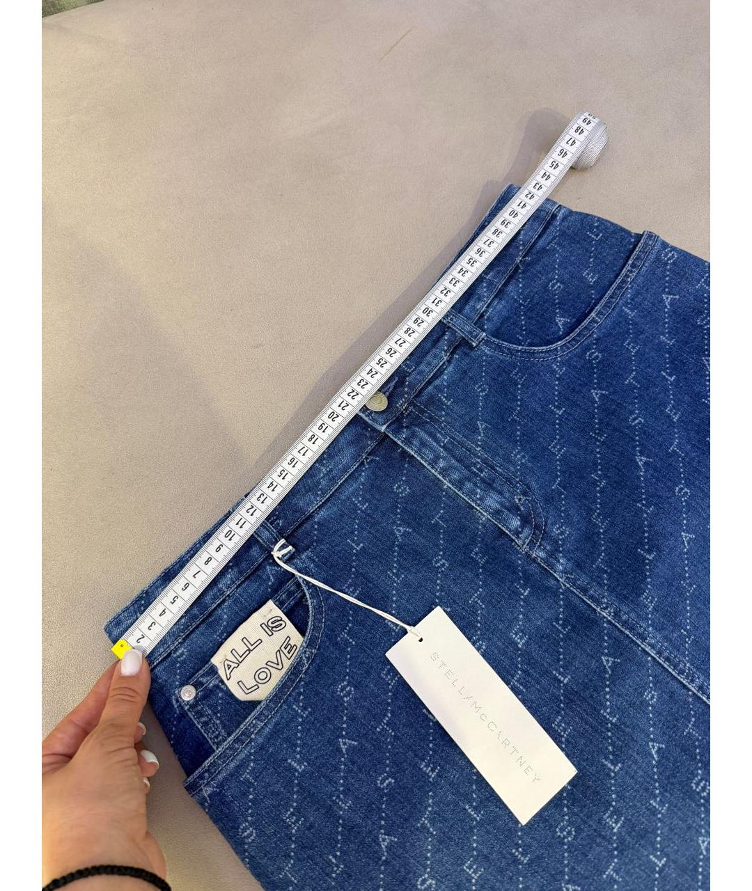 STELLA MCCARTNEY Синяя хлопко-эластановая юбка мини, фото 4
