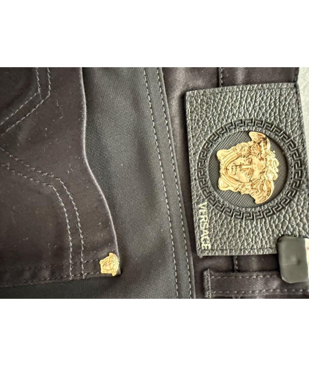 VERSACE Черные джинсы слим, фото 3