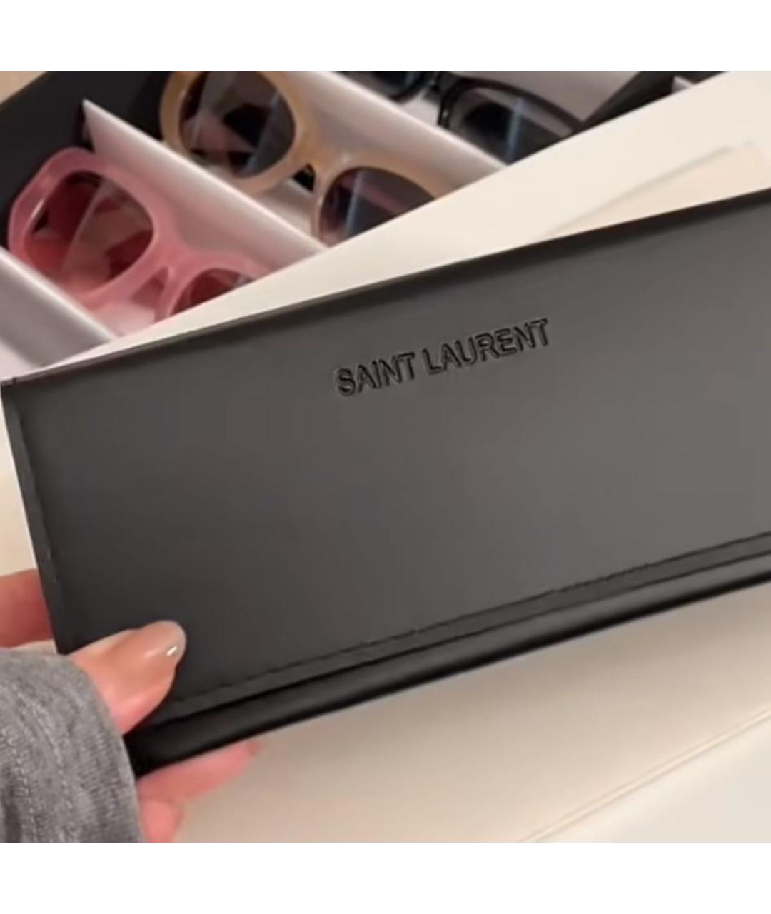 SAINT LAURENT Черные пластиковые солнцезащитные очки, фото 7