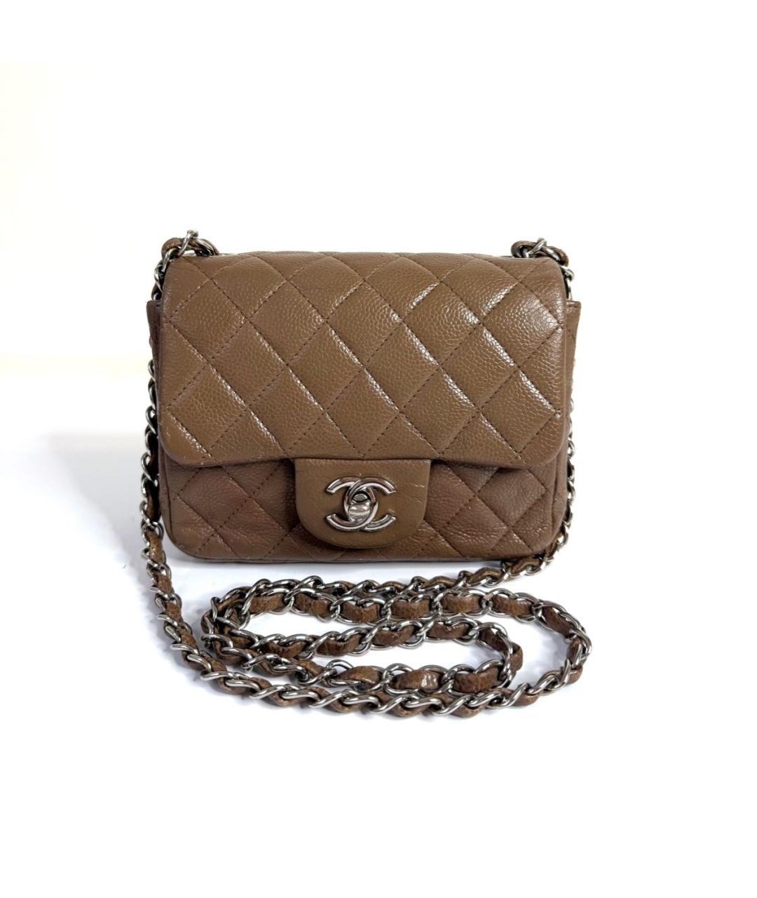 CHANEL Коричневая кожаная сумка через плечо, фото 1