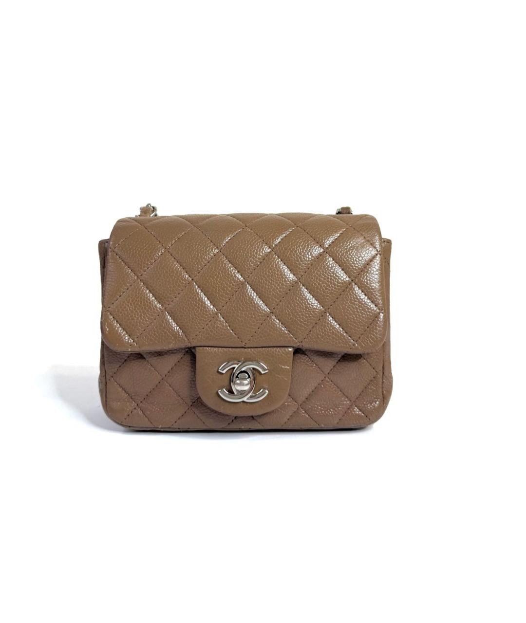 CHANEL Коричневая кожаная сумка через плечо, фото 2