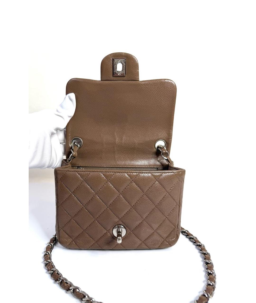 CHANEL Коричневая кожаная сумка через плечо, фото 5