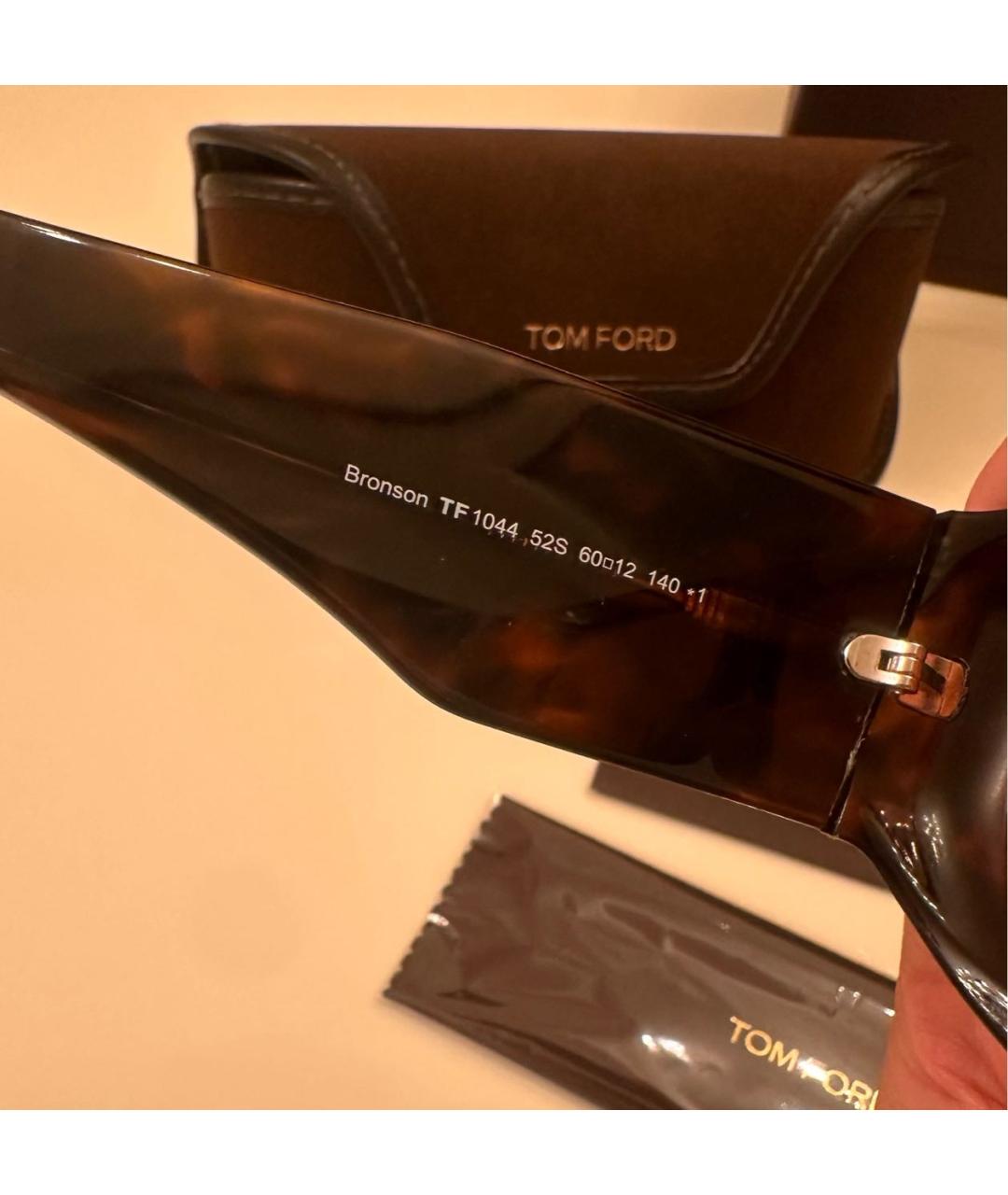 TOM FORD Коричневые пластиковые солнцезащитные очки, фото 6