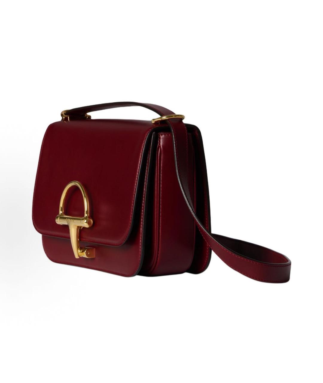 GUCCI Бордовая кожаная сумка через плечо, фото 2