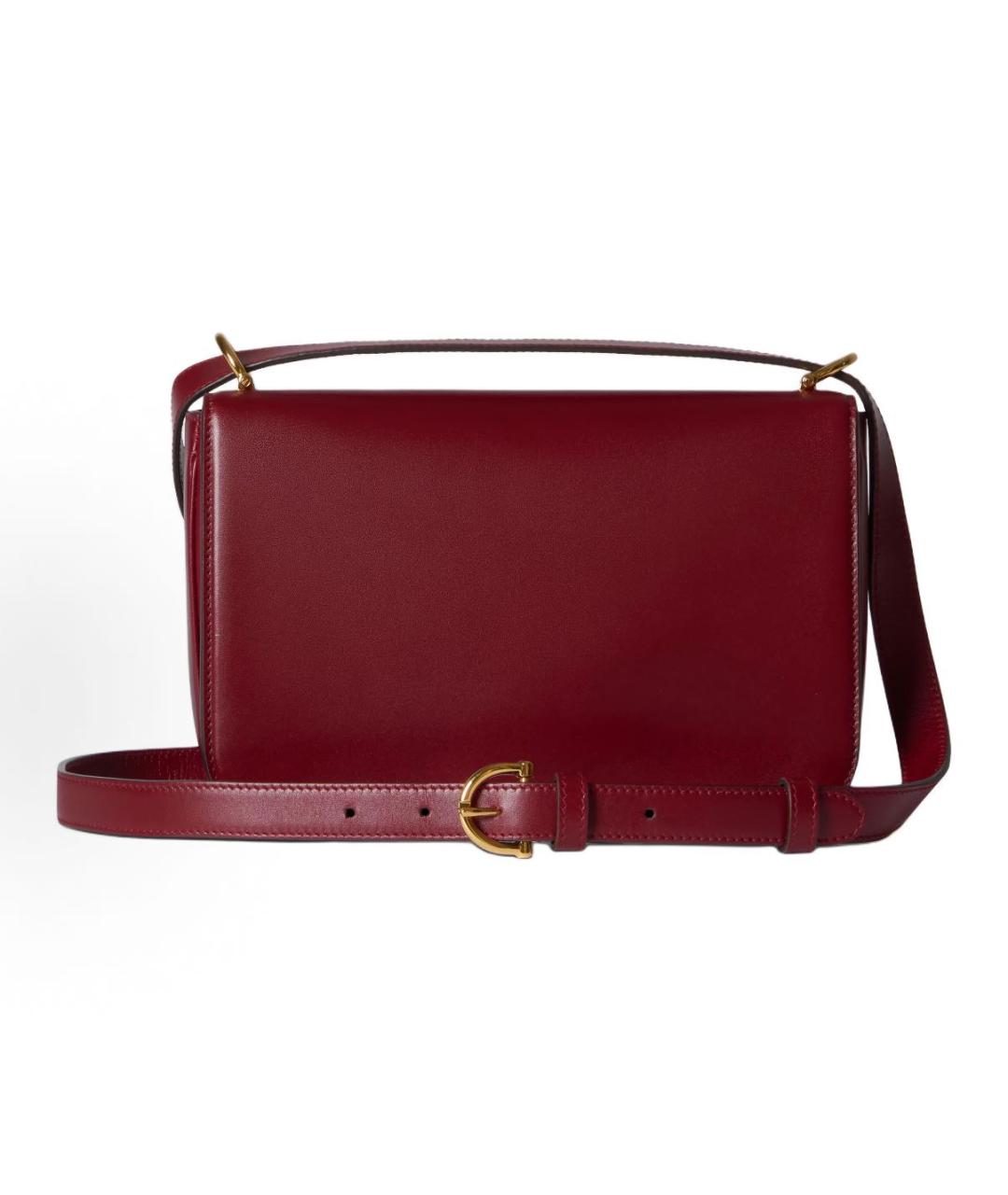 GUCCI Бордовая кожаная сумка через плечо, фото 3