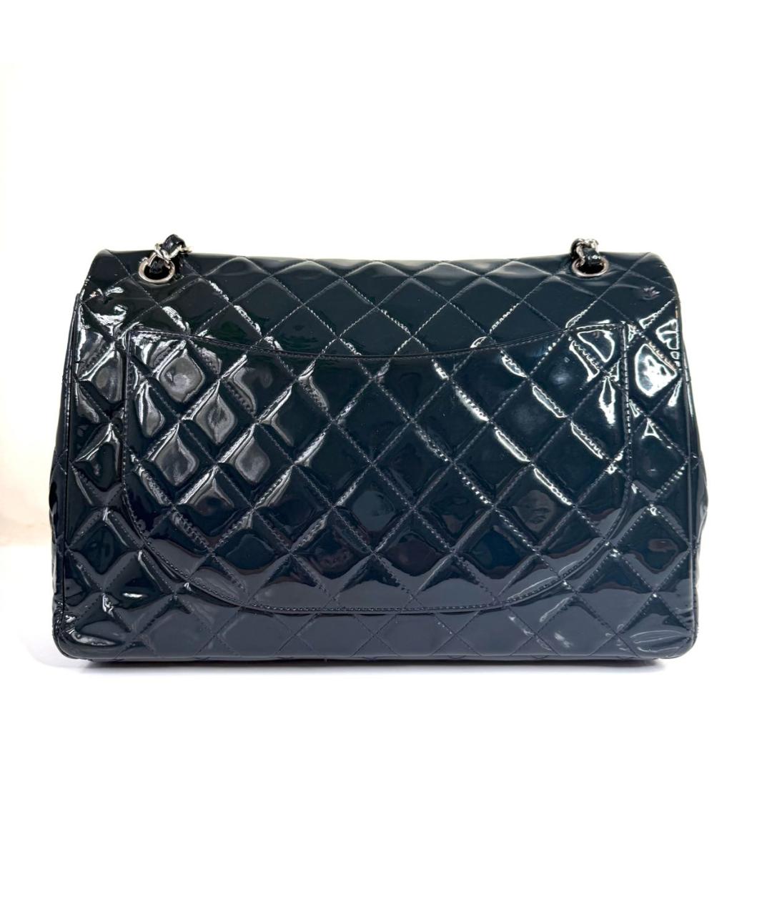 CHANEL Темно-синяя сумка через плечо из лакированной кожи, фото 4