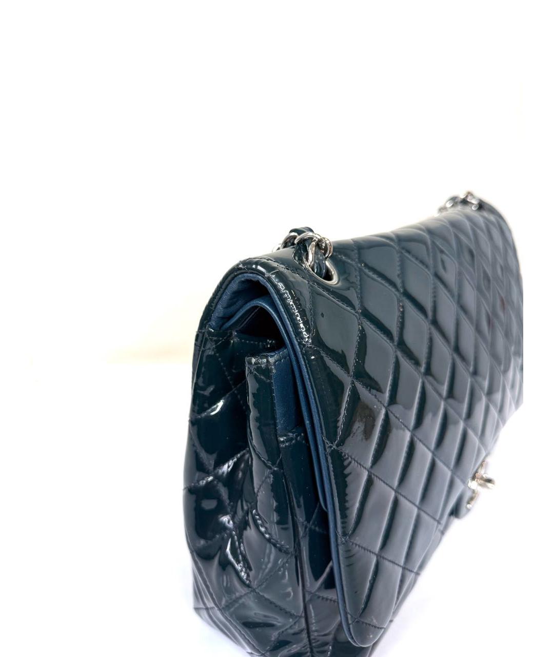 CHANEL Темно-синяя сумка через плечо из лакированной кожи, фото 7