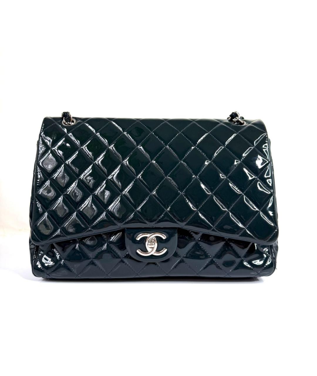 CHANEL Темно-синяя сумка через плечо из лакированной кожи, фото 2