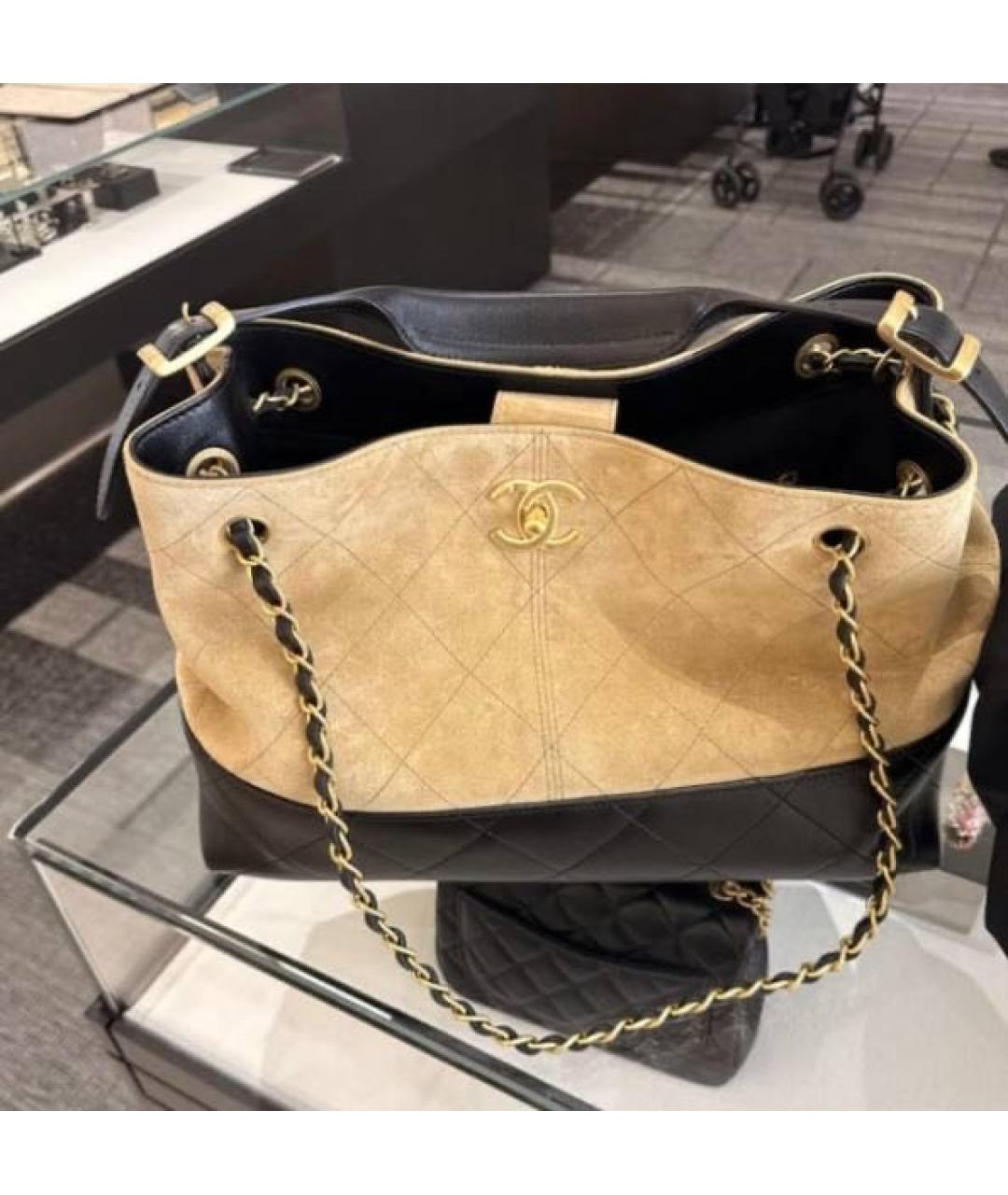 CHANEL Бежевая кожаная сумка тоут, фото 3