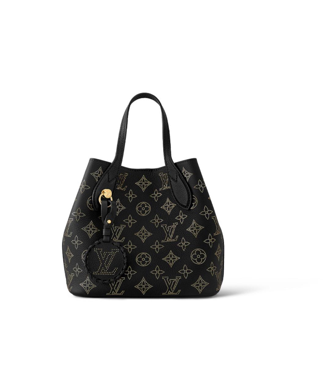 LOUIS VUITTON Черная кожаная сумка с короткими ручками, фото 6