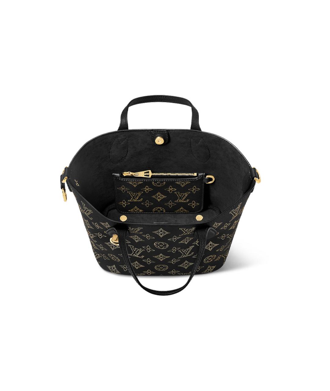 LOUIS VUITTON Черная кожаная сумка с короткими ручками, фото 4