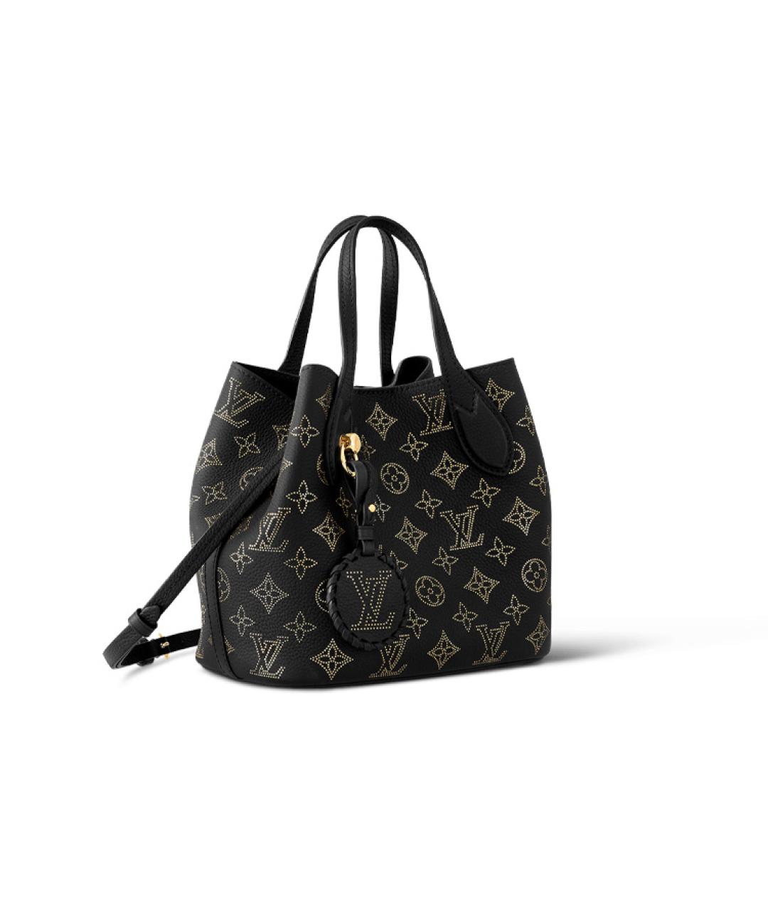 LOUIS VUITTON Черная кожаная сумка с короткими ручками, фото 2