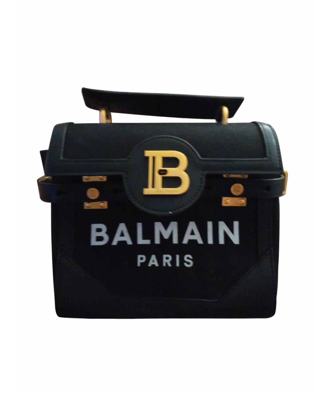 BALMAIN Черная кожаная сумка тоут, фото 1