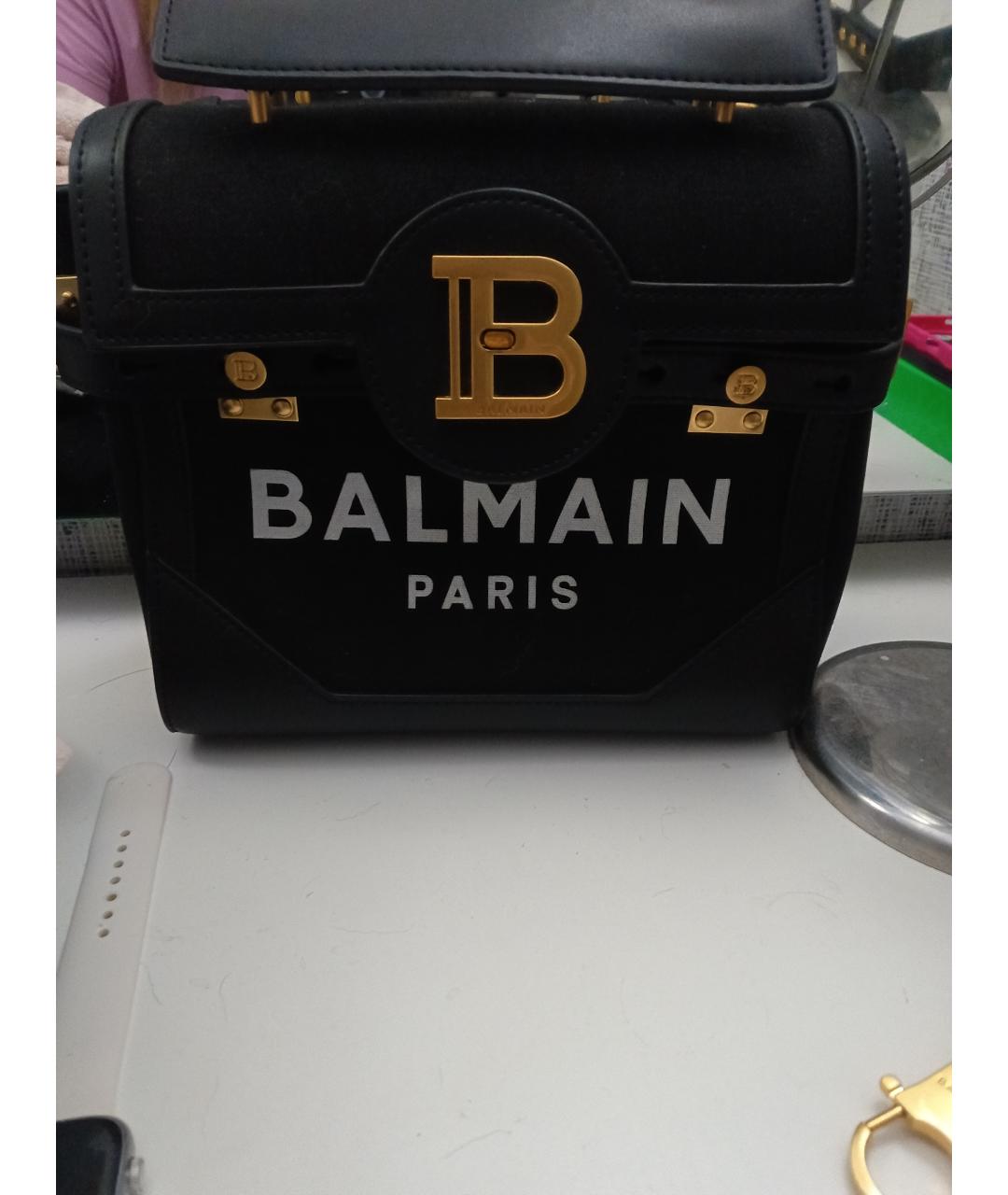 BALMAIN Черная кожаная сумка тоут, фото 2