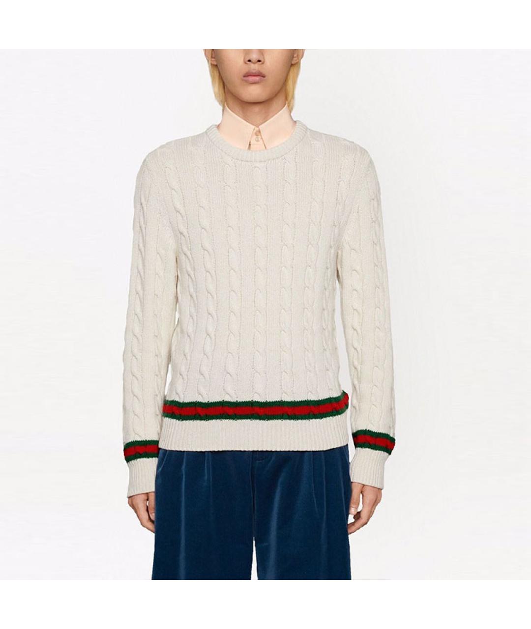 GUCCI Белый кашемировый джемпер / свитер, фото 3
