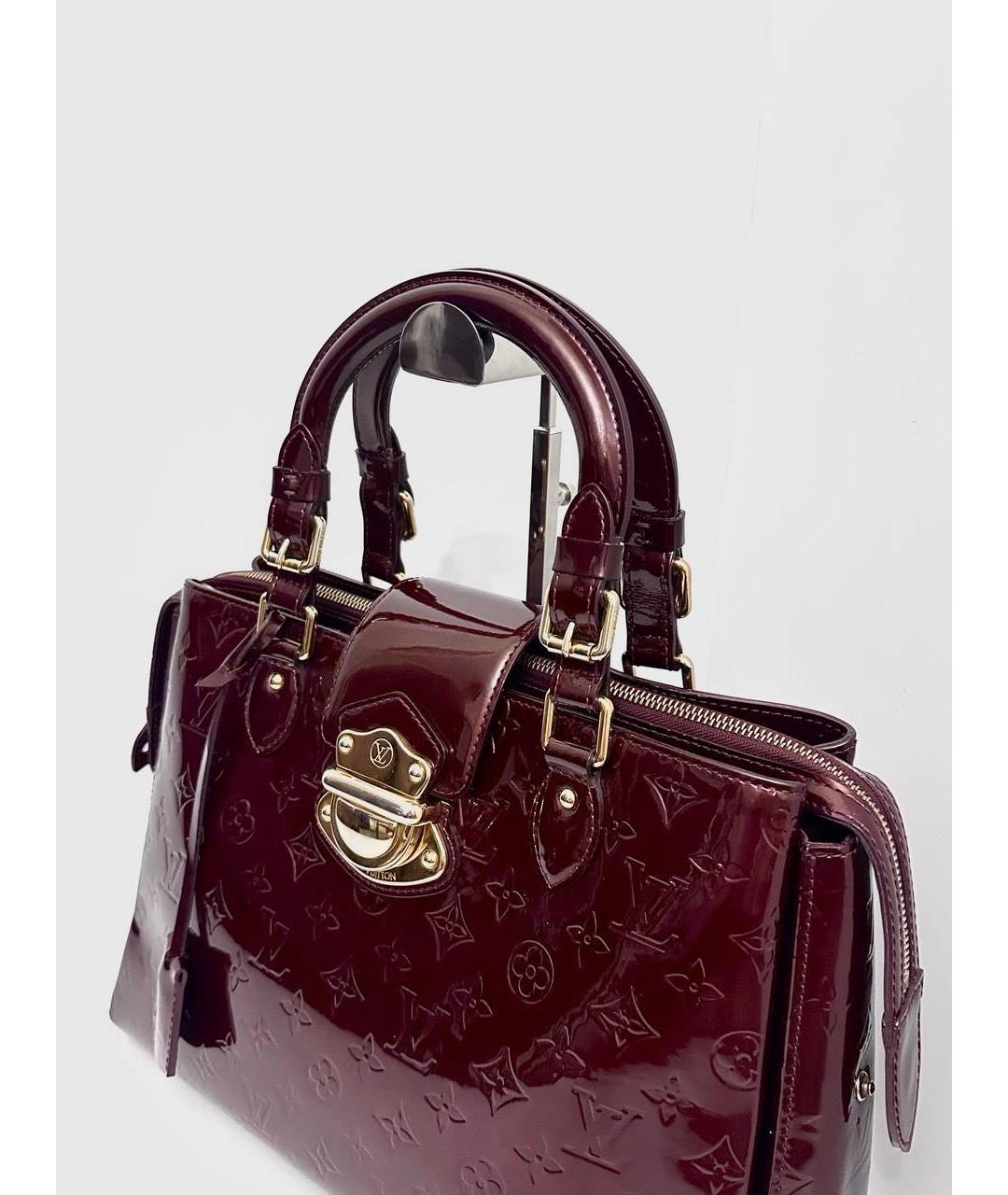 LOUIS VUITTON Бордовая сумка тоут из лакированной кожи, фото 3