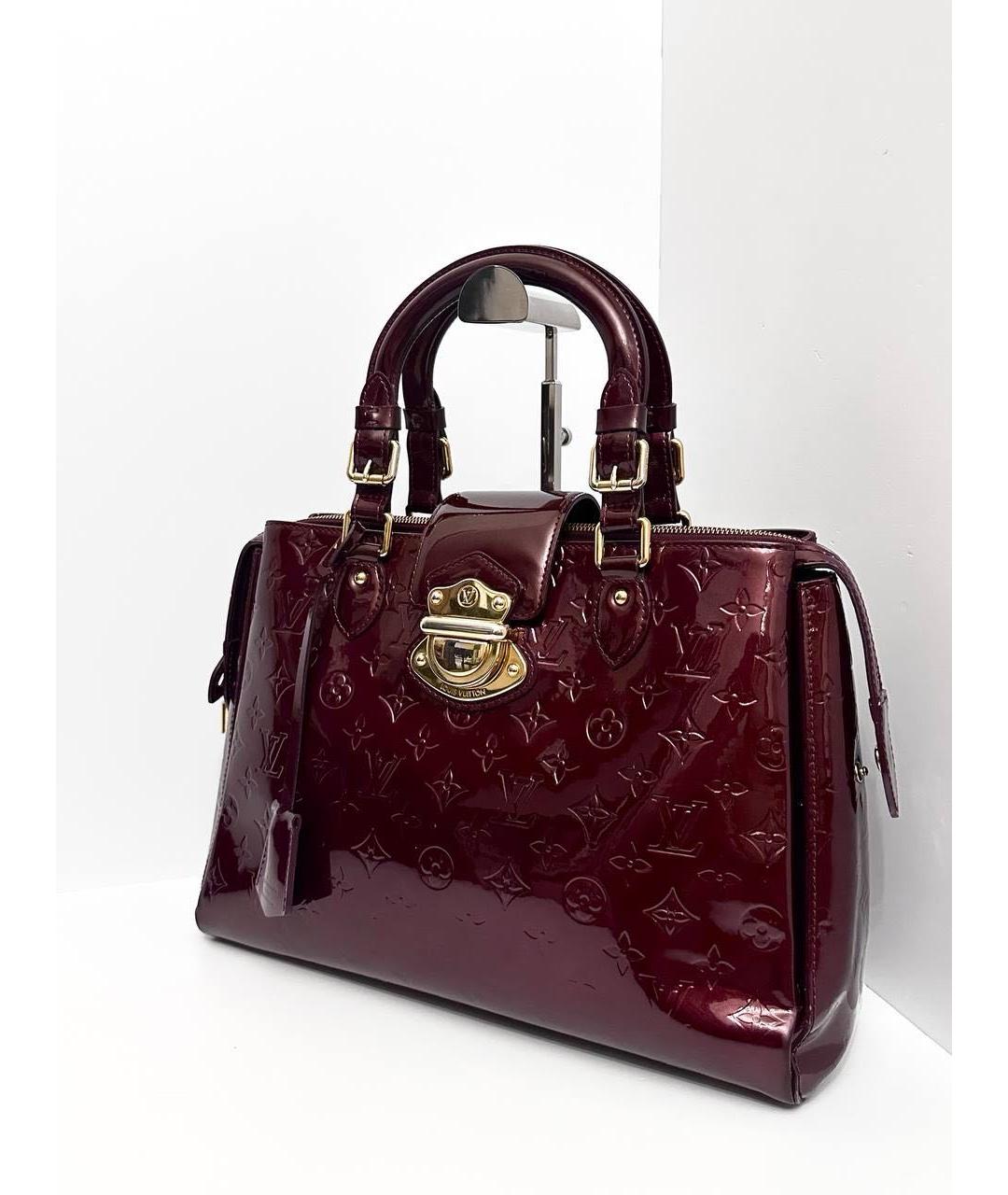 LOUIS VUITTON Бордовая сумка тоут из лакированной кожи, фото 2