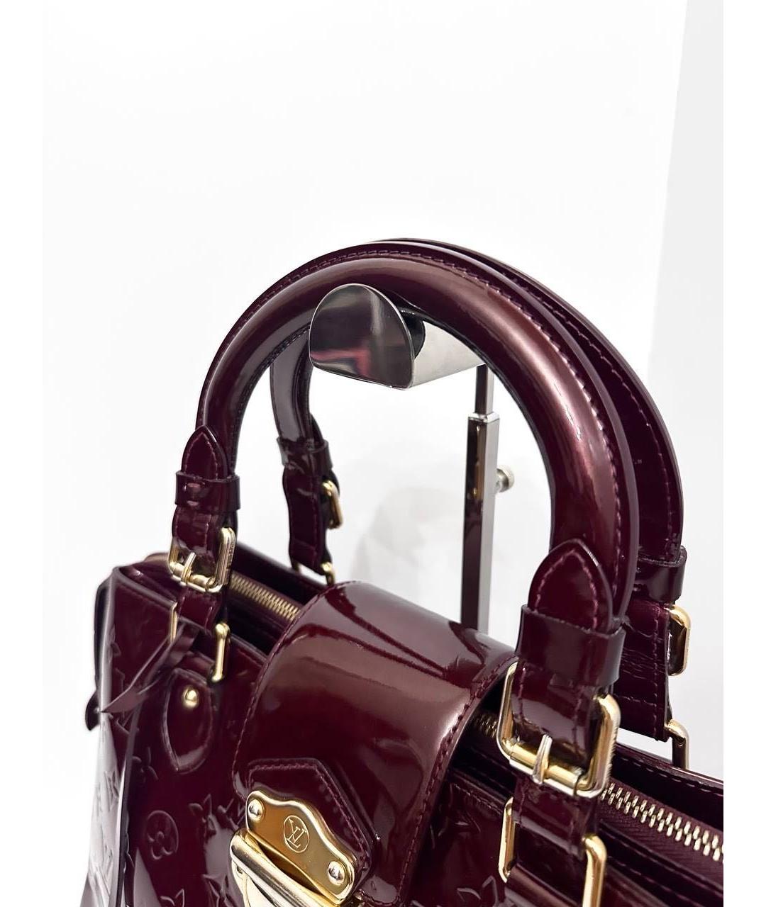 LOUIS VUITTON Бордовая сумка тоут из лакированной кожи, фото 4
